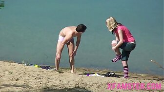 Strand fucking amateur teen stepsister nice ass with small tits open-air