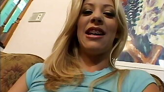 Petite blonde with braces screaming during anal fuck