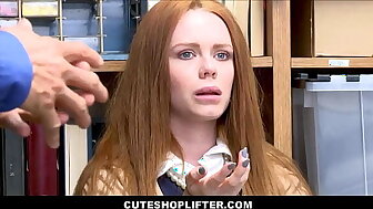 Sexy Thick Redhead Teen With A Juicy Ass Ella Hughes Caught Shoplifting Jewelry Fucked By Mall Cop