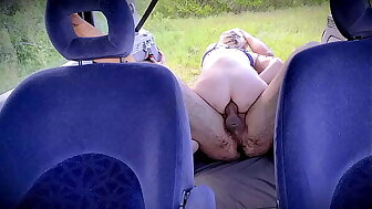 Alfresco PUBLIC ANAL SEX WITH HOT BLONDE IN THE BACK OF THE CAR 2of2