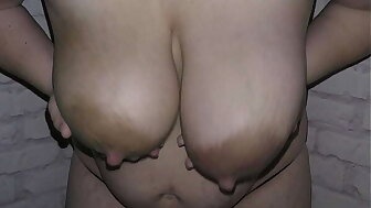 Slutty MILF stepmommy with a huge lactating boobs queer fish to milk herself!  POV - Milky Mari